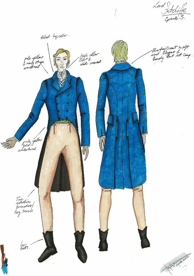 Costume Design Illustration for 'Sutcliffe' character
